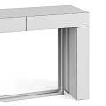 Modern Light Gray Console Table With Metal Frame And Three Drawers