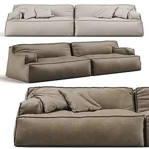 Modern double sofa multiplayer sofa 3d model
