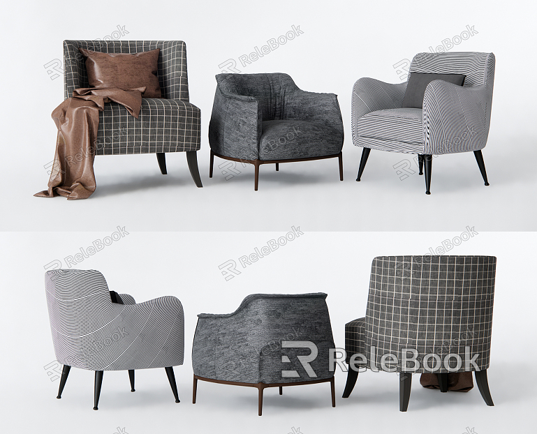 Modern Single Sofa Casual Sofa Sofa Chair Fabric Sofa Pillow Blanket Blanket Backrest Sofa model