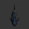 Fantasy Fish Character With Colorful Scales Sharp Spines And Fierce Teeth