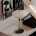 Stylish Living Room Interior With Leather Sofa Bookshelf Table Lamp And Wall Magazines Posters