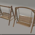 Outdoor Wooden Swing Chairs with Woven and Slat Seats for Garden Patio Use