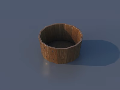 Elegant Wooden Octagonal Wash Basin With Small Square Details For Modern Bathroom 3d model