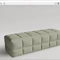 Modern Sofa Stool Low Step Bench Bed End Stool 3d model