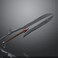 Double Bladed Long Handle Weapon With Sharp Blades Brown Textured Grip And Silver Decorative End