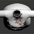 White Cheongsam with Plum Blossom and Crane Patterns Short Sleeves and Mandarin Collar Design