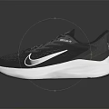 Black Running Shoes with White Sole Lightweight Breathable Mesh Athletic Design