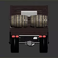 Vintage Truck Loaded With Wooden Barrels On The Back Classic Design And Retro Style