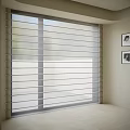 Light Horizontal Window Blinds In Modern Bright Room With Framed Art Decor