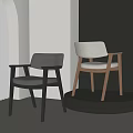Modern Leisure Accent Chairs With Leather And Fabric Seats Wooden Legs Modern Interior