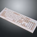 Modern Full Size Computer Keyboard With Numeric Keypad And White Beige Design