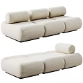 Modern Modular Sofa Set With Cream Upholstery And Comfortable Cushioned Sectional Modules 3d model