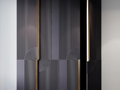 Elegant Modern Luxury Dresser With Black Gold Accents And Sleek Design For Interior Decor 3d model