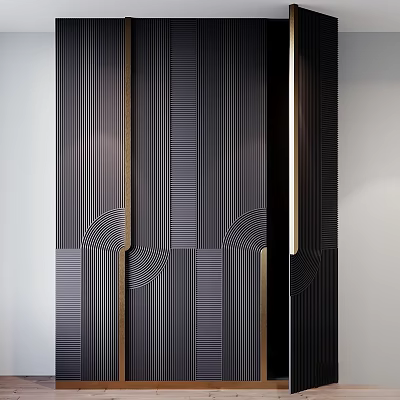 Elegant Modern Luxury Dresser With Black Gold Accents And Sleek Design For Interior Decor 3d model