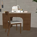 Nordic desk and chair combination 3d model