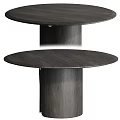 Manto Dark Gray Concrete Office Desk With Round Tabletop And Minimalist Legs