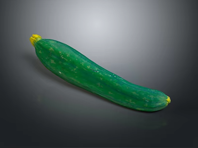 Fresh Green Cucumber With Yellow Blossom Bumpy Surface And Long Shape 3d model
