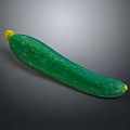 Fresh Green Cucumber With Yellow Blossom Bumpy Surface And Long Shape 3d model