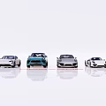 Porsche Car Lineup On White Background Featuring Various Sports Cars And SUVs