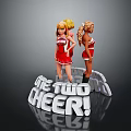 Game Movie Cheerleader Characters Two Blonde Women In Red Outfits Showing Cheer Spirit