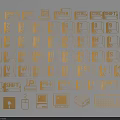 Golden Keyboard Themed Wall Decor With Letters Numbers Function Keys And Computer Icons