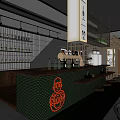 Modern Bar Interior Design With Wine Racks Counter Stools And Hanging Lights