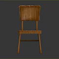 Solid Wooden Single Chair With Minimalist Design Natural Wood Finish And Simple Structure