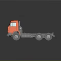 Orange Commercial Truck Cab Chassis 3D Model on Dark Reflective Surface 3d model