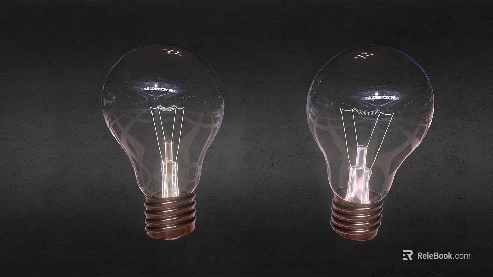 Contemporary Home Furniture Decor Featuring Transparent Glass Light Bulbs 3d model 