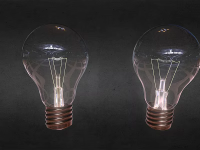 Contemporary Home Furniture Decor Featuring Transparent Glass Light Bulbs 3d model