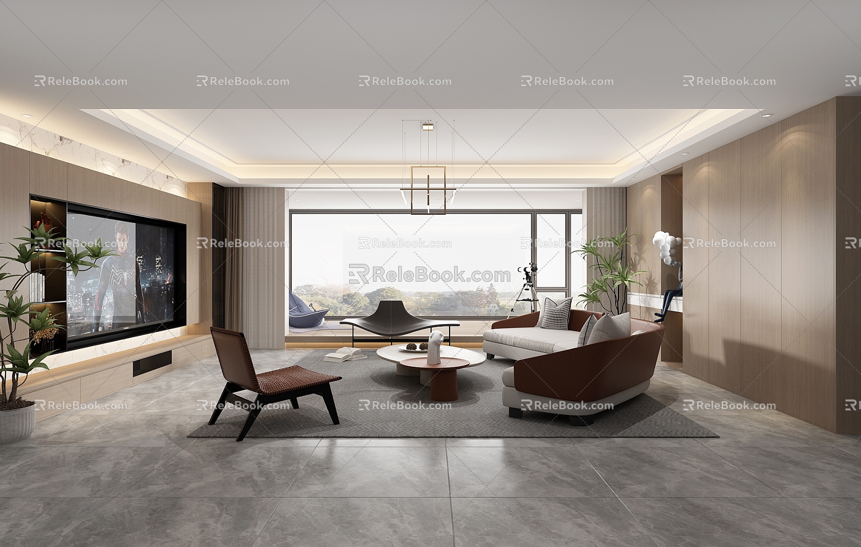 modern living room 3d model