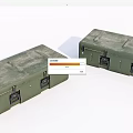 Two Green Heavy Duty Storage Boxes With Metal Latches And Durable Surface 3d model