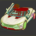 Stylish White And Red Sports Car With Open Gullwing Doors TYCO Front Design