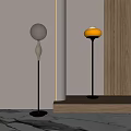 Modern Floor Lamps With Transparent Globe And Yellow Shade For Home Decor
