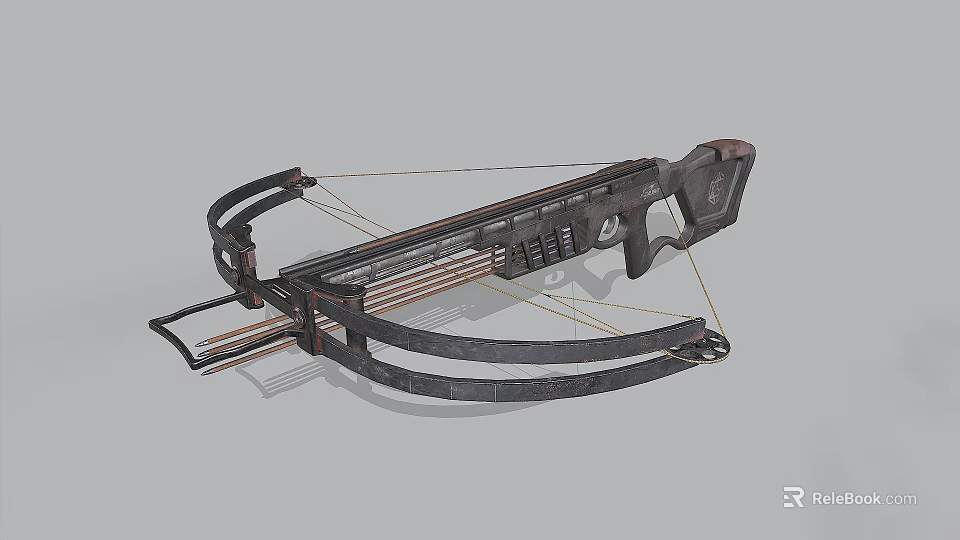 Modern Crossbow Weapon Design With Mechanical Structure And Metal Components 3d model 