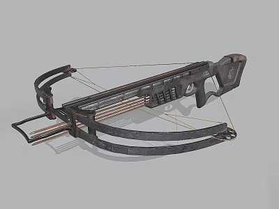 Modern Crossbow Weapon Design With Mechanical Structure And Metal Components 3d model