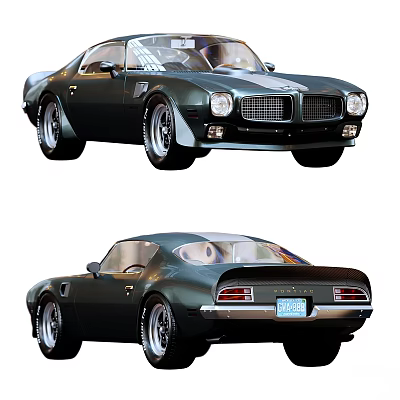 Classic Muscle Car Exterior Design With Dark Color Two Door And Retro Styling 3d model