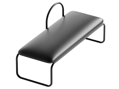 Modern Black Stool With Metal Frame And Sleek Flat Surface 3d model