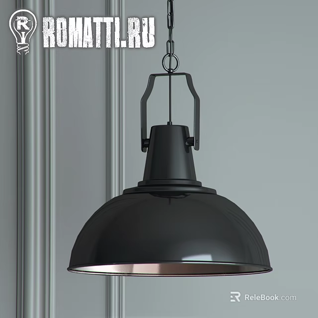 Black Metal Dome Pendant Light For Modern Industrial Interior Decoration Style 3d model 