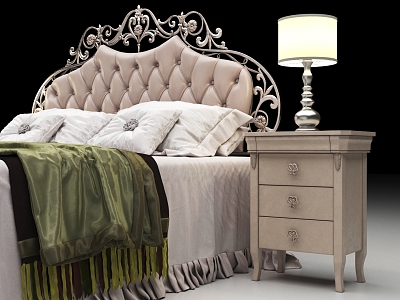 European Style Simple Atmospheric Fashionable Double Bed French Cream Style Internet Popular Double Bed model