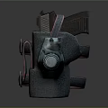Futuristic Sci Fi Tactical Weapon Gear With Metallic Body And Straps Design