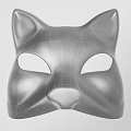 Stylish Black Cat Face Mask With Smooth Glossy Surface Design 3d model