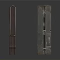 Architectural Scene Components With Textured Metal And Wooden Structural Elements