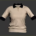 Pink Short Sleeve Polo Shirt With Dark Collar And Cuffs Buttoned Design Apparel