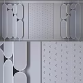 Modern Decorative Screens With Panda Patterns Star Designs And Mirror Elements 3d model