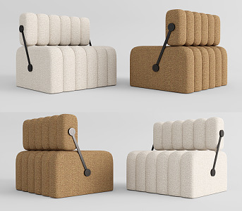 Modern single sofa stool 3d model