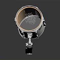 White Snare Drum With Metal Stand Shiny Chrome Hardware And Natural Drumhead