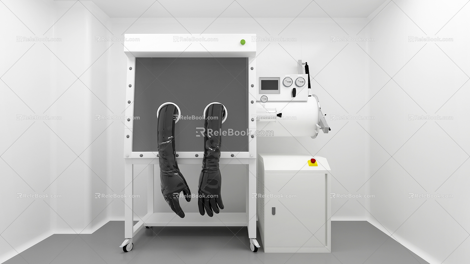 Modern sterile glove box Laboratory sterile glove box 3d model