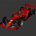 Red Ferrari F1 Racing Car With Aerodynamic Design And Reflective Surface 3d model