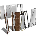 Various Stylish Mirrors With Different Shapes Wooden Frames And Geometric Patterns